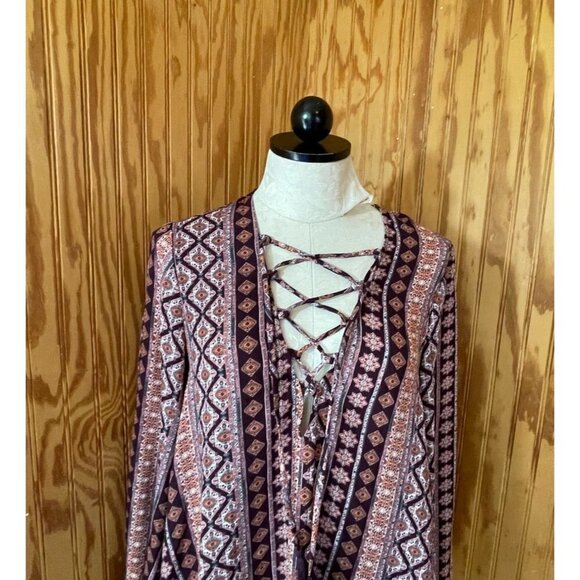 Show Me Your Mumu Lightning Bird Tunic Top Boho Pullover Floral Long Sleeve XS - Picture 5 of 9